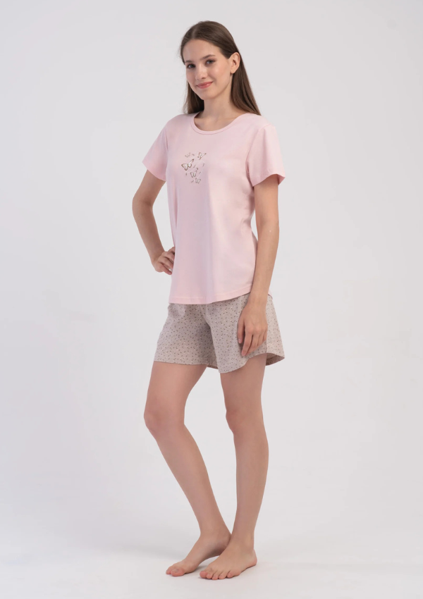 Piżama Damska Vienetta Sand Butterfly, Różowy, S-XL