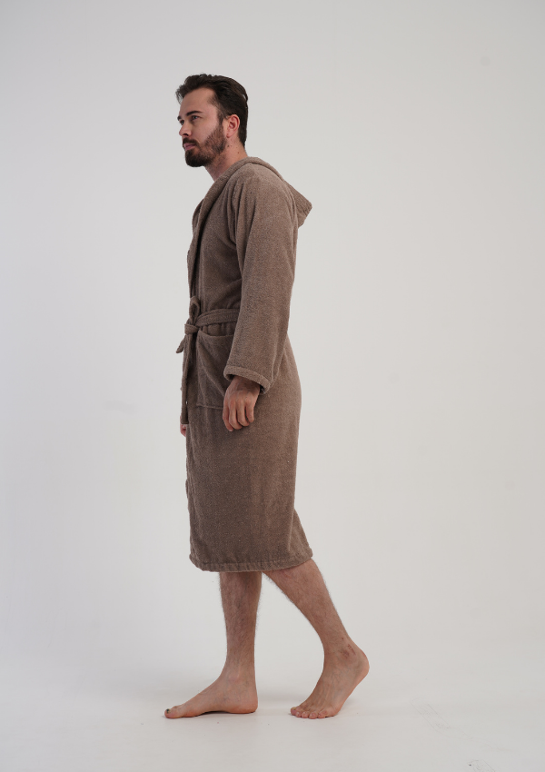 Szlafrok męski Vienetta Brown Night, Brązowy, r. L-XXL