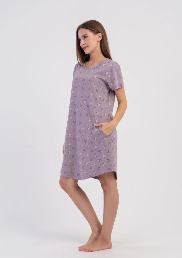Koszula Nocna Vienetta Heather Bloom, Lawendowy, r. M-XXL