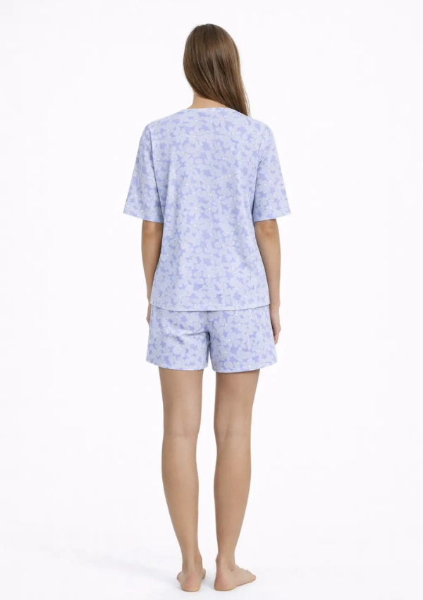 Piżama Damska Lilac Flower Set, Liliowy, M-XL