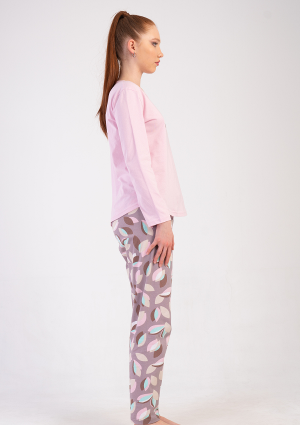 Piżama Damska Vienetta Leaf Dream, Różowy, r. 1XL-4XL
