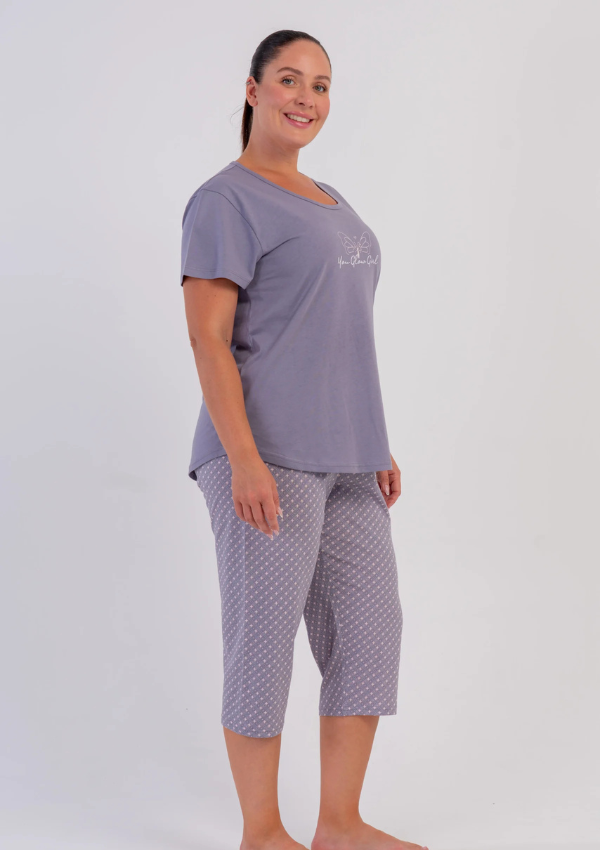Piżama Damska Vienetta Mauve Butterfly, Fioletowy, r. 1XL-4XL
