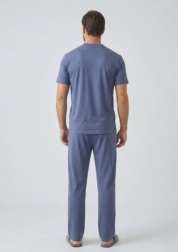 Piżama Męska Blue Relax, Niebieski, r. M-XL