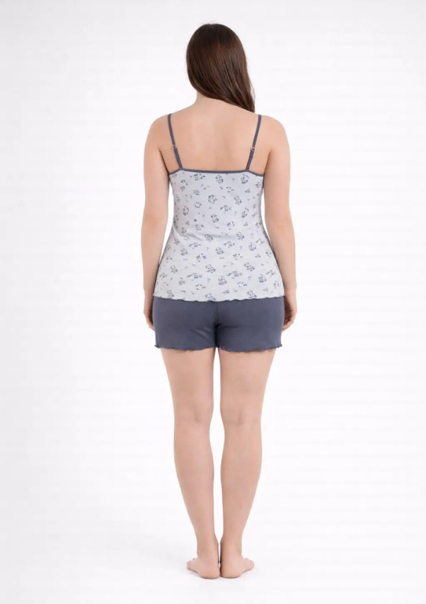 Piżama Damska Floral Touch, Szary, M - 2XL