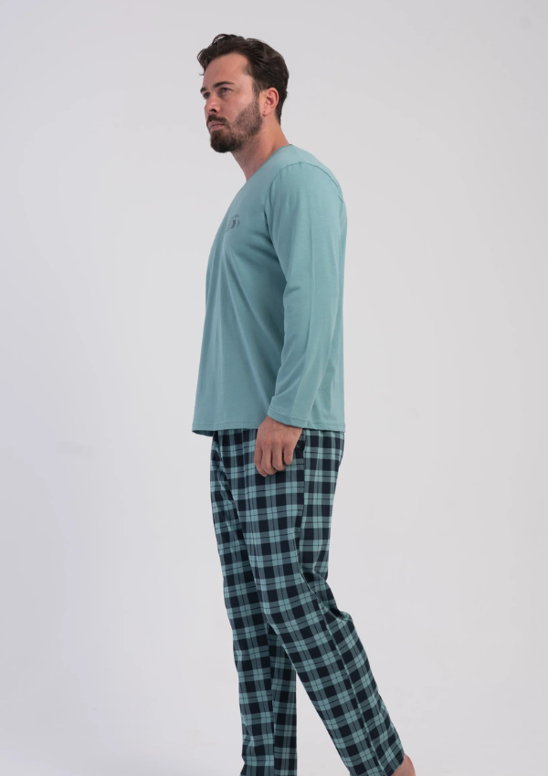 Piżama Męska Vienetta Teal Navy, Zielony, r. M-XXL
