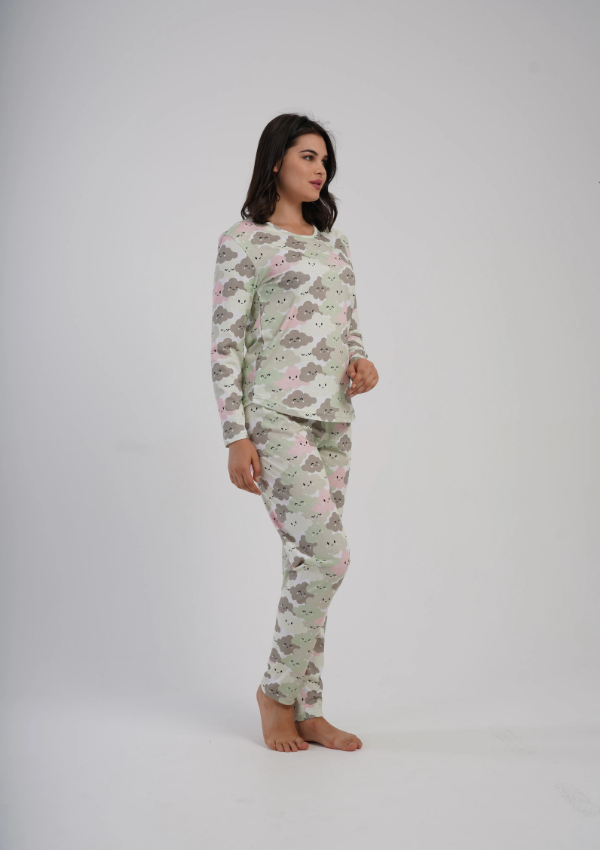 Piżama Damska Vienetta Cloud Dreams, Pastelowy, r. S-XL