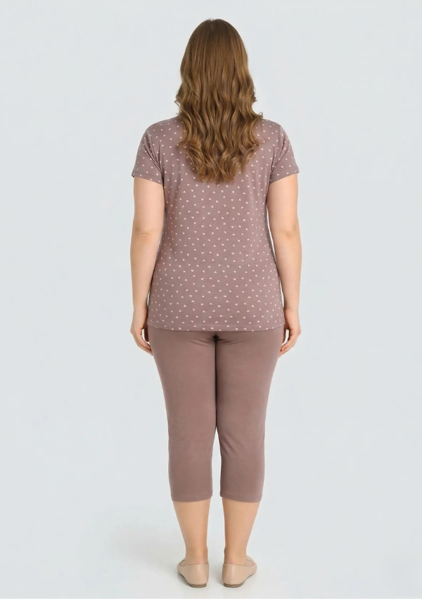 Piżama damska Mauve Hearts, Różowy, r. 2XL-5XL