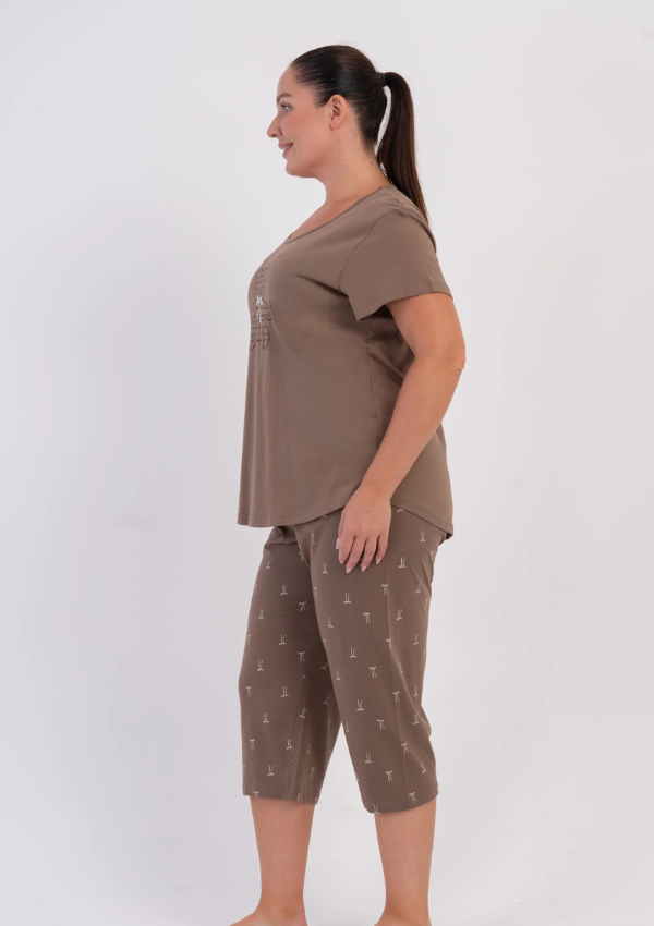 Piżama Damska Vienetta Cocoa Teddy, Brązowy, r. 1XL-4XL