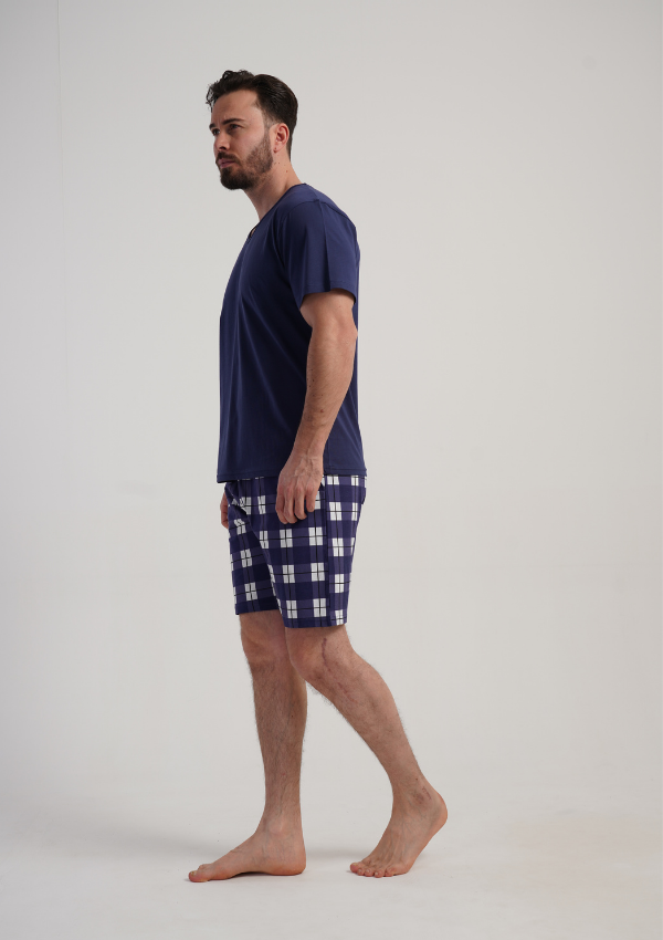 Piżama Męska Vienetta Navy Classic, Granatowy, r. L-XXL