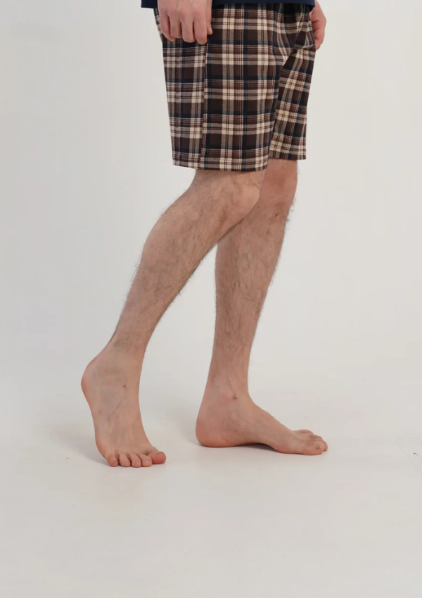 Spodnie męskie Vienetta Plaid Lounge, Niebieski, r. M-XXL