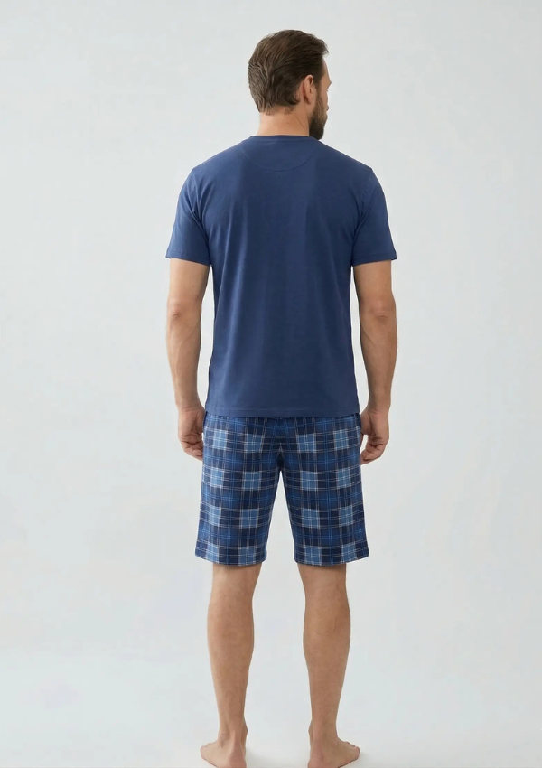 Piżama Męska Ocean Check, Niebieski, r. M-XL