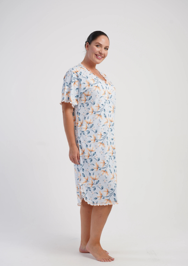 Koszula Nocna Vienetta Floral Comfort, Biały, r. 1XL - 4XL