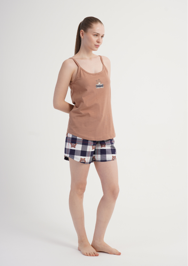 Piżama Damska Bear Breeze, Beżowy, S -XL