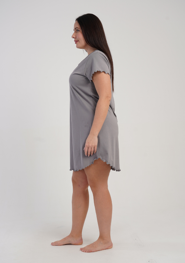Koszula Nocna Damska Vienetta Grey Minimal, Szary, r. 1XL - 4XL