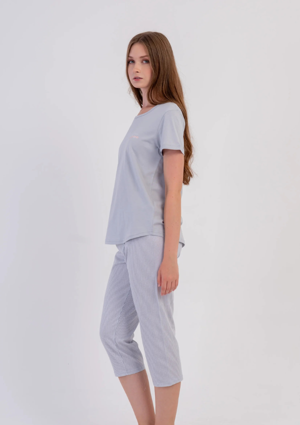 Piżama Damska Vienetta Peach Silver, Szary, r. M-XXL
