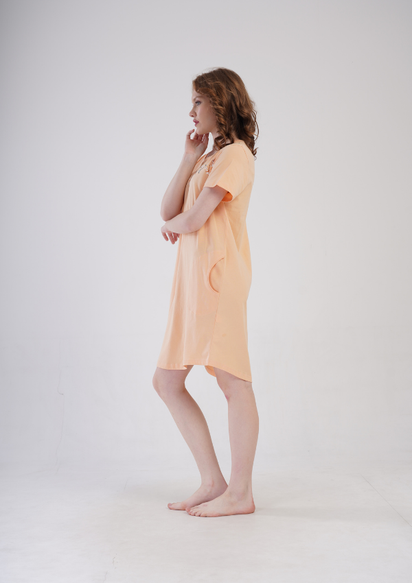 Koszula Nocna Damska Vienetta Peach Bloom, Brzoskwiniowy, r. 1XL - 4XL