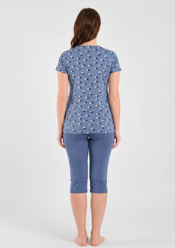 Piżama damska Blue Hearts, Niebieski, r. M - 3XL