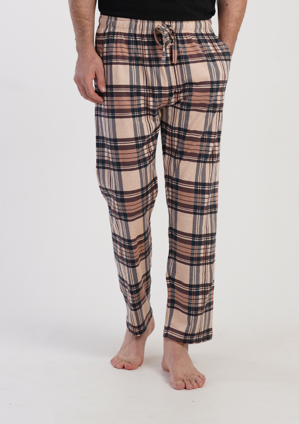 Spodnie męskie Vienetta Classic brown Check, Brązowy, r. M-XXL