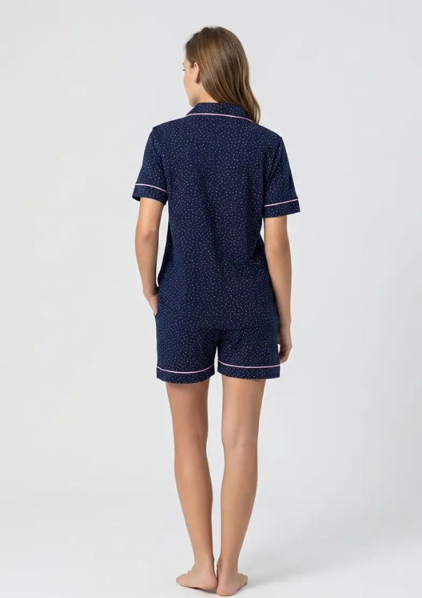 Piżama Damska Dot Elegance, Grantowy, M-XL