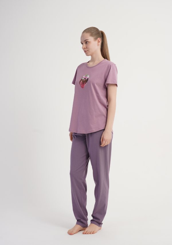 Piżama Damska Vienetta Berry Mood, Różowy r. S-XL