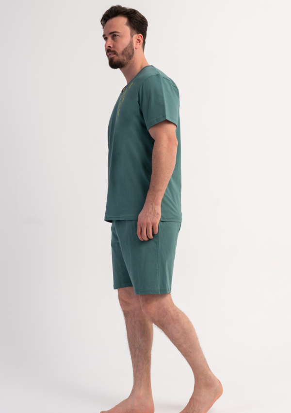 Piżama Męska Vienetta Green Motion, Zielony, r. M-XL