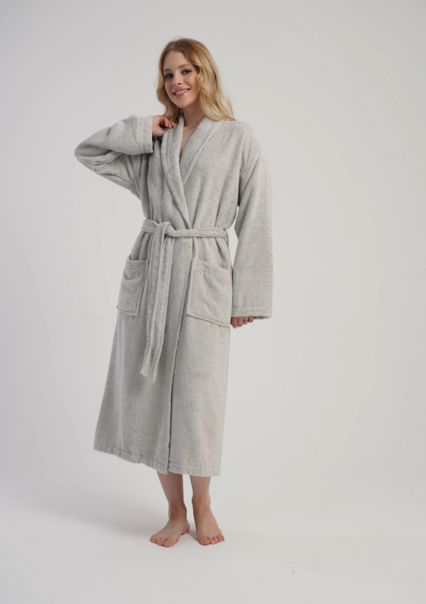 Szlafrok damski Vienetta Soft Comfort, Szary, r. M-XXL