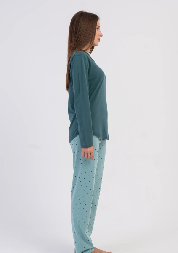 Piżama Damska Vienetta, Teal Aqua, Turkusowy, r. M-XXL