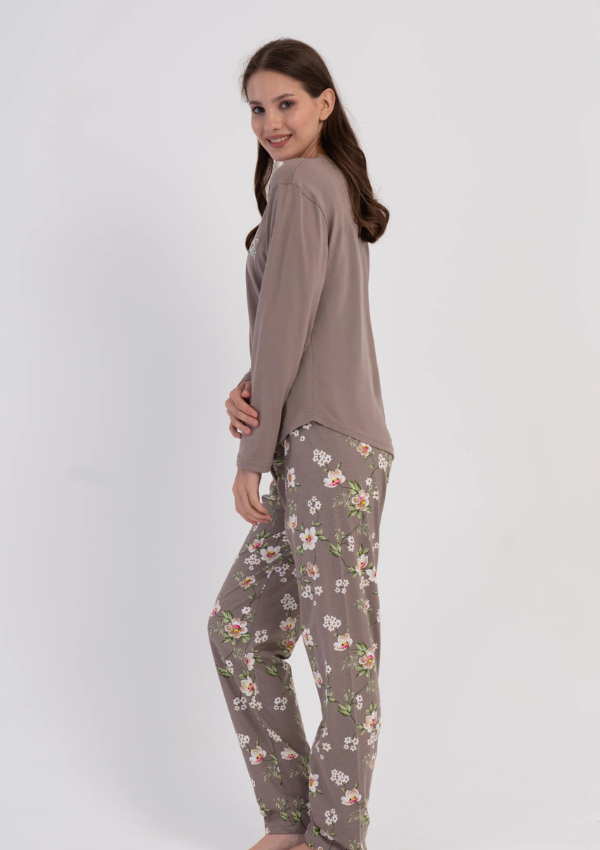Piżama Damska Vienetta Blossom Comfort, Szary, r. M-XXL