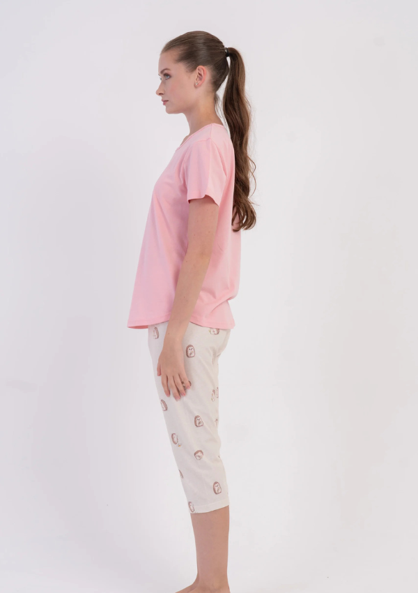 Piżama Damska Vienetta Pink Hedgehog, Różowy, r. S-XL