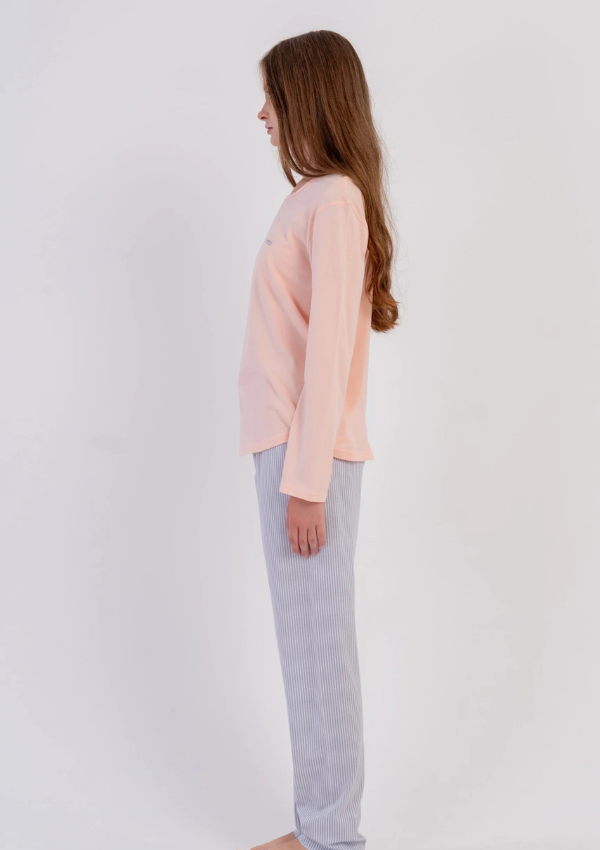 Piżama Damska Vienetta, Peach Soft, Brzoskwiniowy, r. S-XL
