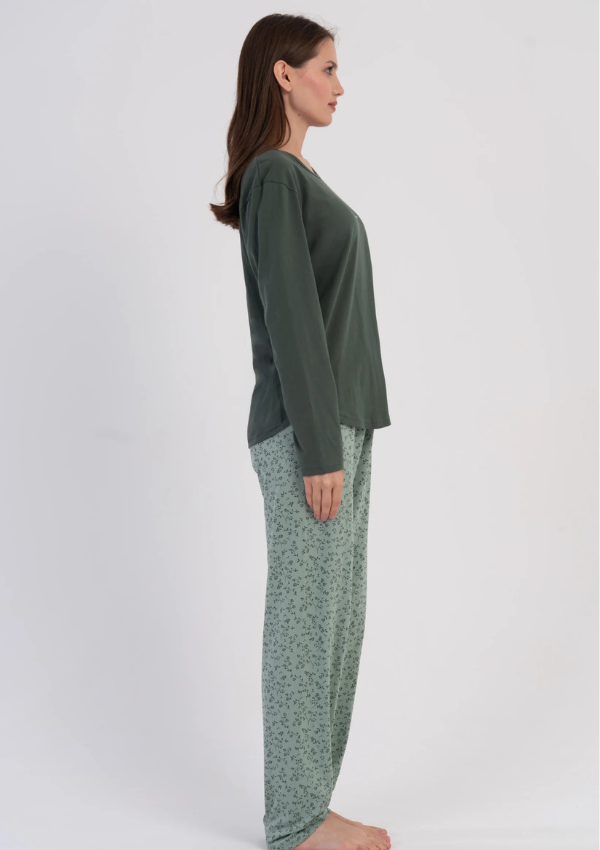 Piżama Damska Vienetta Botanical Green, Zielony, r. M-XXL
