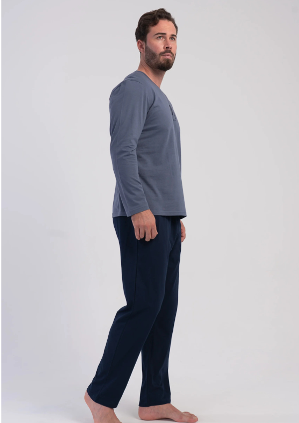 Piżama Męska Vienetta Sky Navy, Niebieski, r. M-XXL