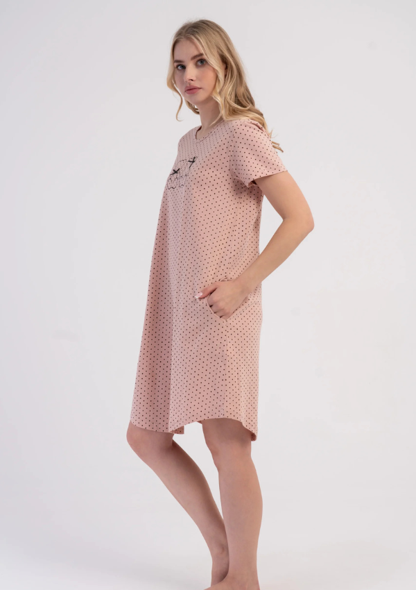 Koszula Nocna Vienetta Bear Dots, Różowy, r. M-XXL