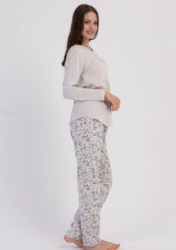 Piżama Damska Vienetta Beige Pattern, Beżowy, r. M-XXL