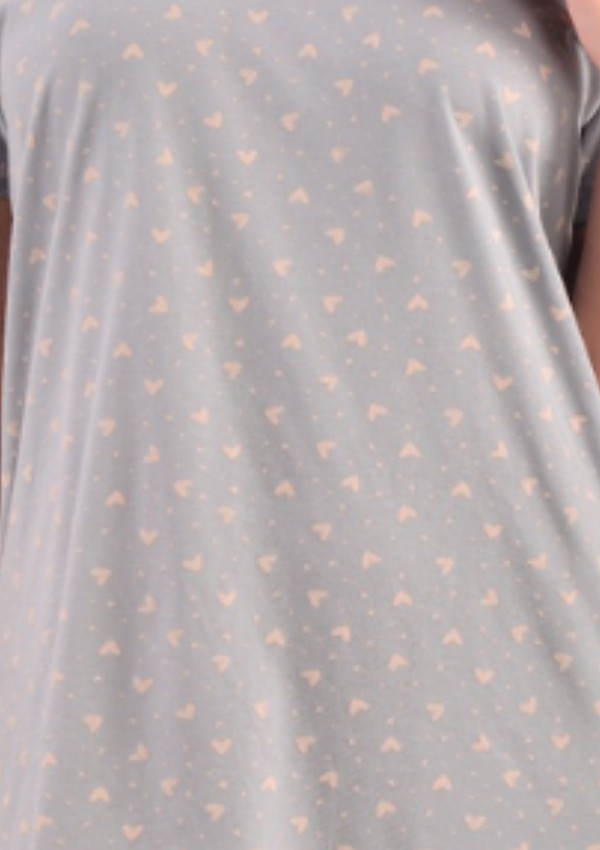 Koszula Nocna Soft Hearts, Szary, r. L - 3XL