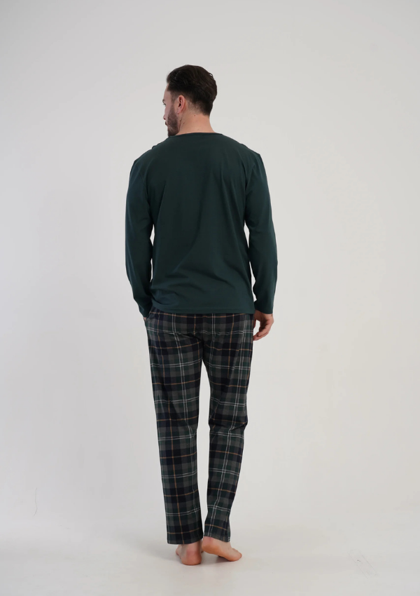 Piżama Męska Vienetta Green Check, Zielony, r. M-XL
