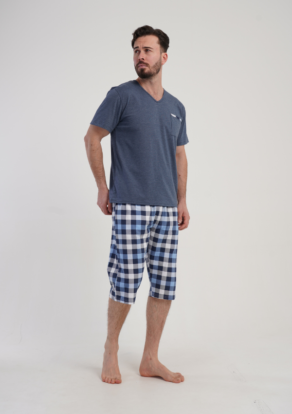 Piżama Męska Vienetta Blue Comfort, Szary, r. 1XL-4XL