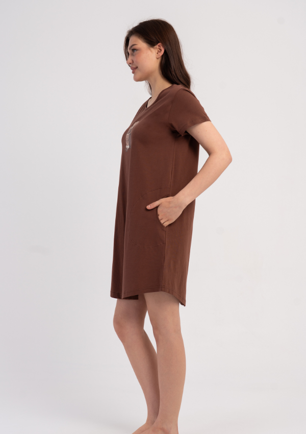 Koszula Nocna Vienetta Brown Bear, Brązowy, r. M-XXL