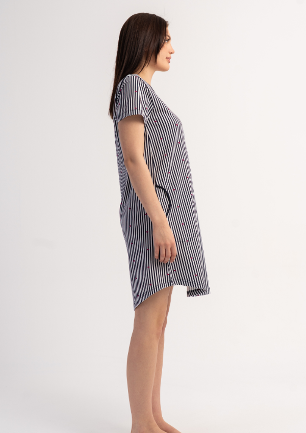 Koszula Nocna Vienetta Heart Lines, Granatowy, r. M-XXL