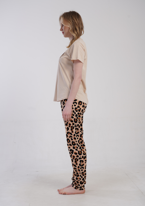 Piżama Damska Vienetta Wild Moment, Beżowy, r. 1XL-4XL