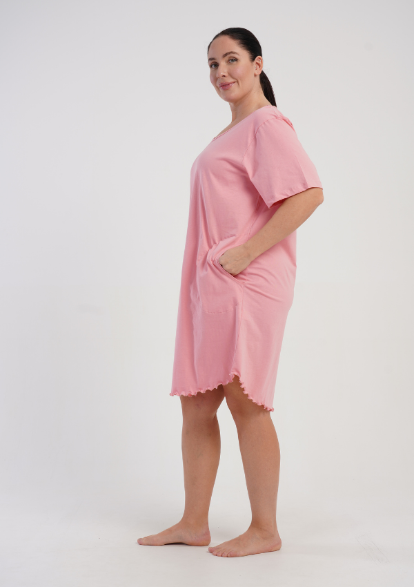 Koszula Nocna Damska Vienetta Pink Ease, Różowy, r. 1XL - 4XL