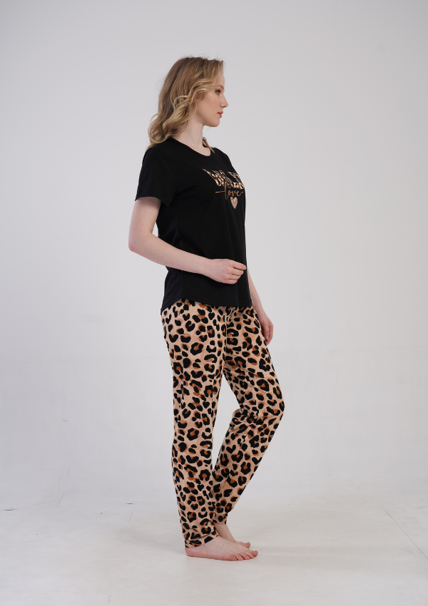 Piżama Damska Wild Love, Czarny, r. 5XL-7XL