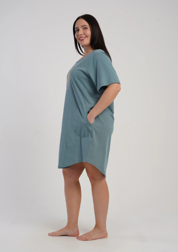 Koszula Nocna Damska Vienetta Petrol Wing, Zielony, r. 1XL - 4XL