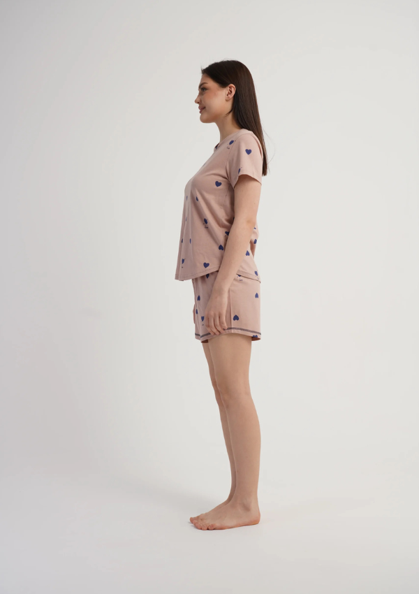 Piżama Damska Vienetta Sweet Hearts, Różowy, S -XL