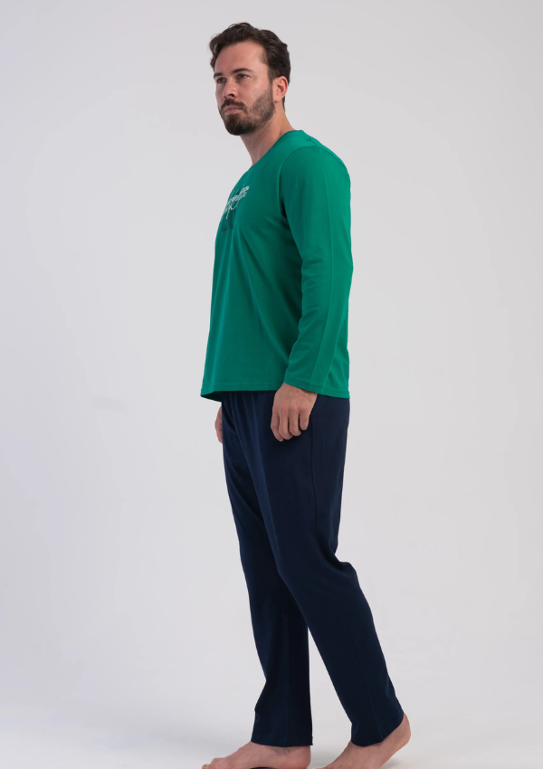 Piżama Męska Vienetta Green Midnight, Zielony, r. M-XXL