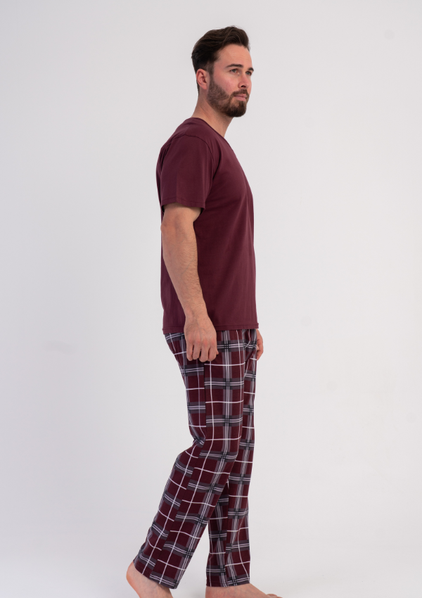 Piżama Męska Vienetta claret Home, Bordowy r. 1XL-4XL