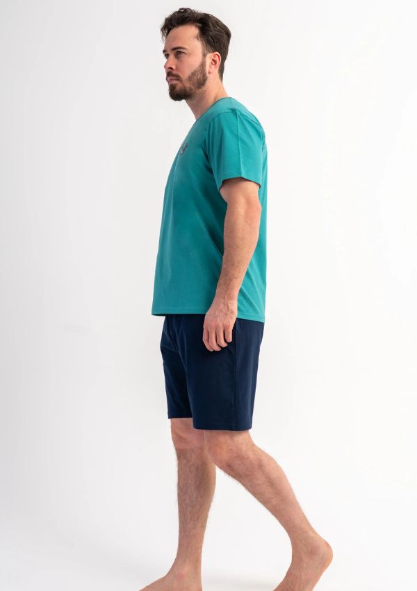 Piżama Męska Vienetta Ocean Ease, Morski, r. S-XL
