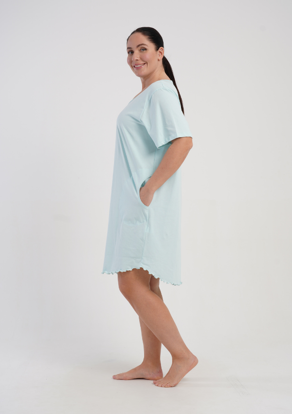 Koszula Nocna Damska Vienetta Mint Ease, Miętowy, r. 1XL - 4XL