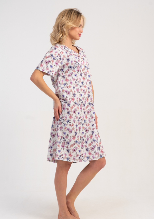 Koszula Nocna Vienetta Floral White, Różowy, r. M-XXL