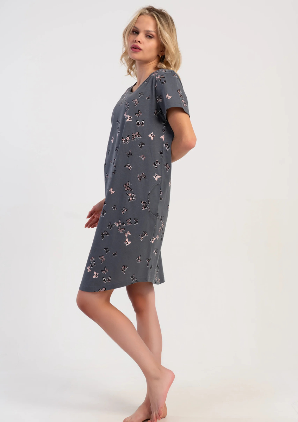 Koszula Nocna Vienetta Graphite Breeze, Szary, r. M-XXL
